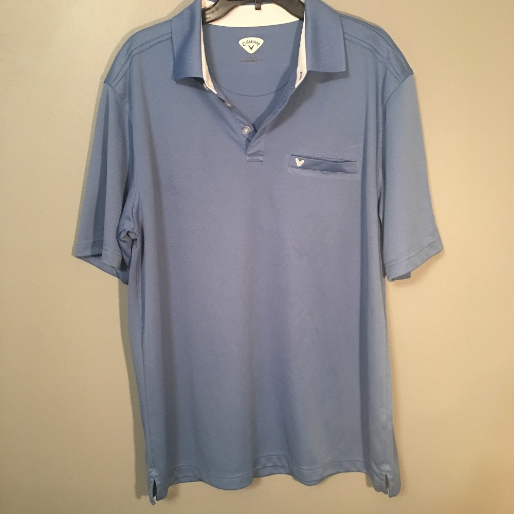 Mens Blue Callaway Polo Golf Shirt